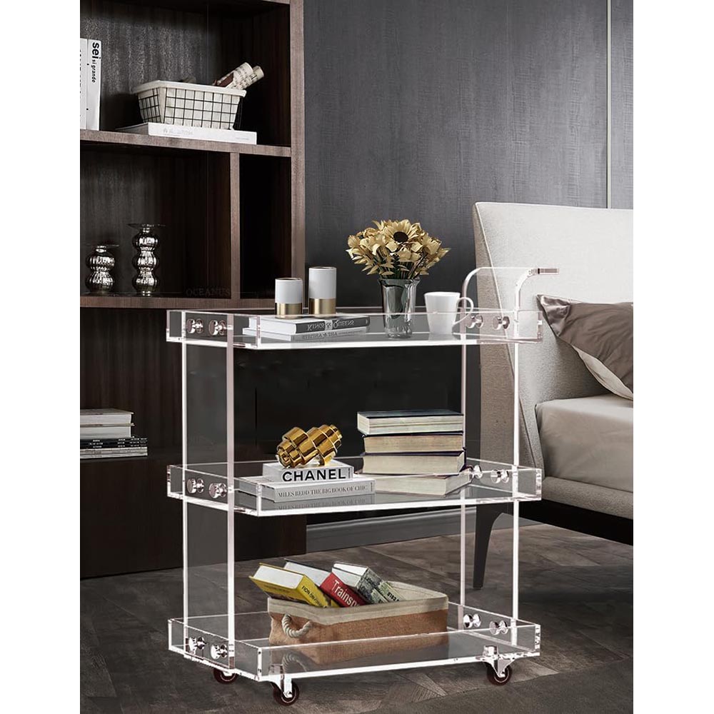 Clear Acrylic Mobile Storage Rolling Cart Clear Acrylic Mobile Storage Rolling Cart