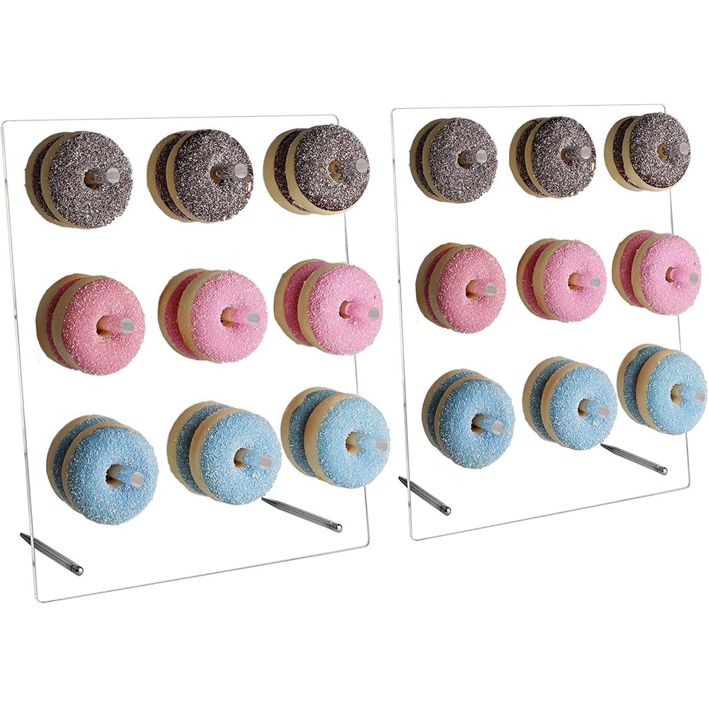 2-Pack Clear Acrylic Donut Wall Display Stands