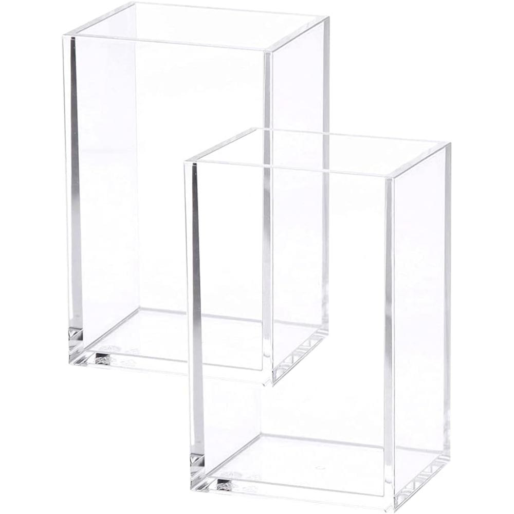 2-Pack Clear Acrylic Pencil & Makeup Brush Holder Cup 2-Pack Clear Acrylic Pencil & Makeup Brush Holder Cup