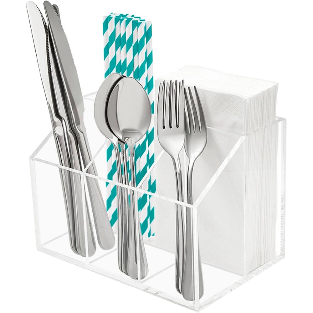 Acrylic Countertop Utensil & Silverware Caddy