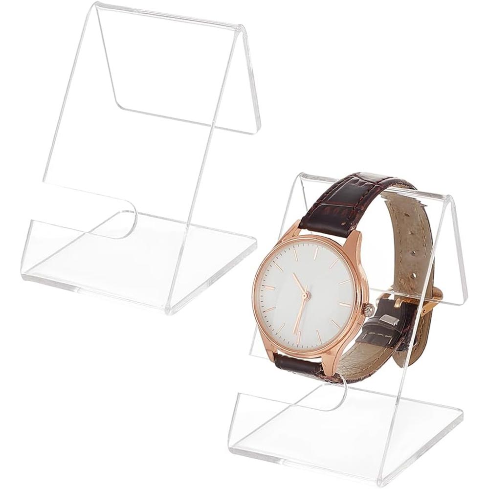 2-Pack Clear Acrylic Single Watch Display Stands