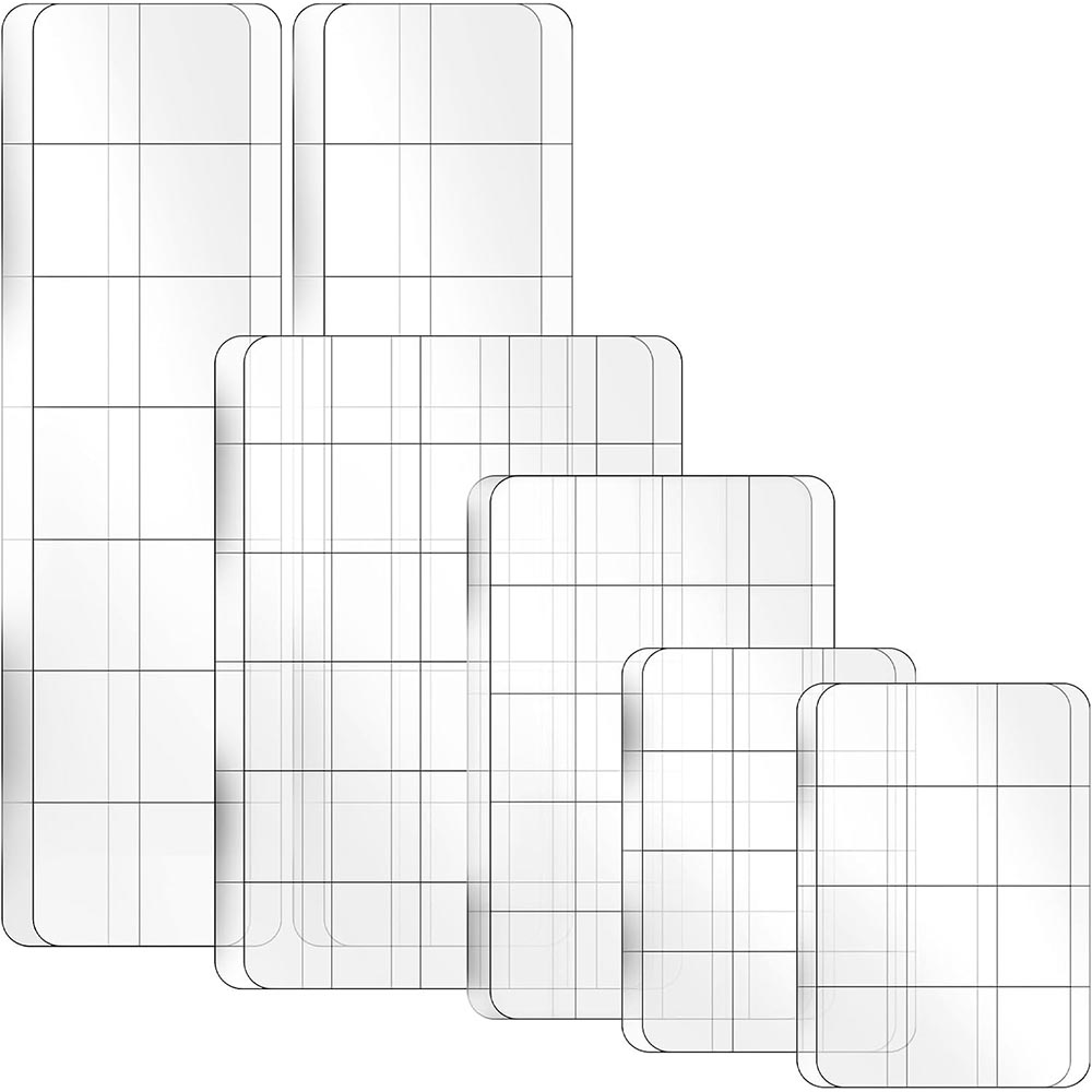 6-Piece Acrylic Stamp Blocks Set with Grid Lines 6-Piece Acrylic Stamp Blocks Set with Grid Lines
