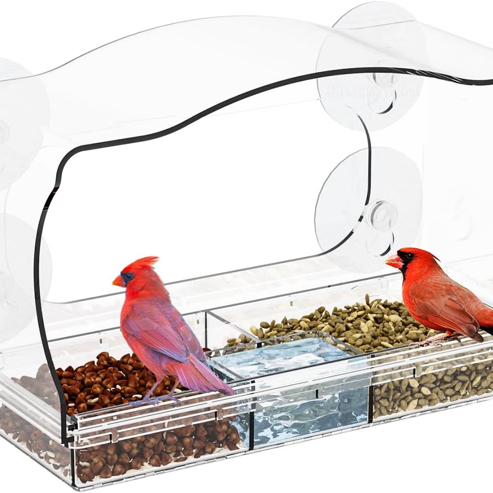 Transparent Acrylic Window Bird Feeder with Suction Cups Transparent Acrylic Window Bird Feeder with Suction Cups