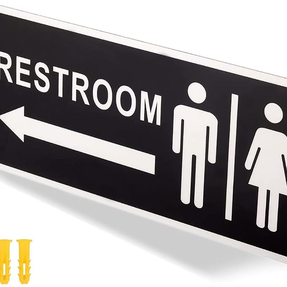 Self-Adhesive Unisex Restroom Sign for Business & Home