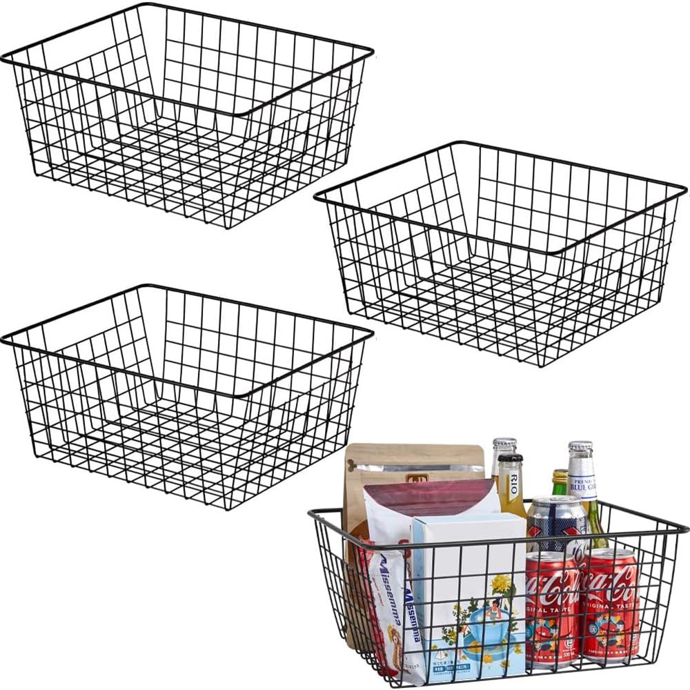 Farmhouse Metal Wire Kitchen Storage Baskets Farmhouse Metal Wire Kitchen Storage Baskets