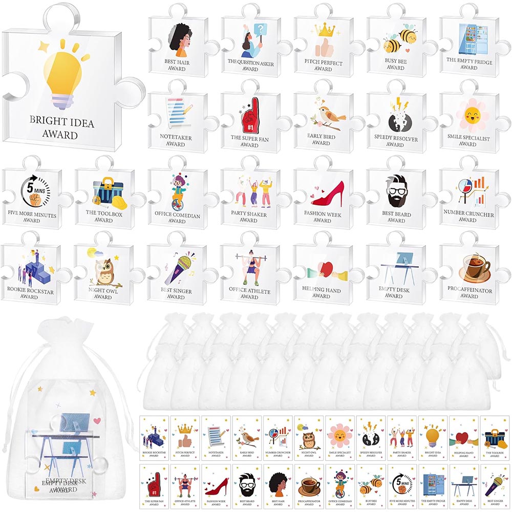 25-Pack Acrylic Puzzle Appreciation Awards Trophies 25-Pack Acrylic Puzzle Appreciation Awards Trophies