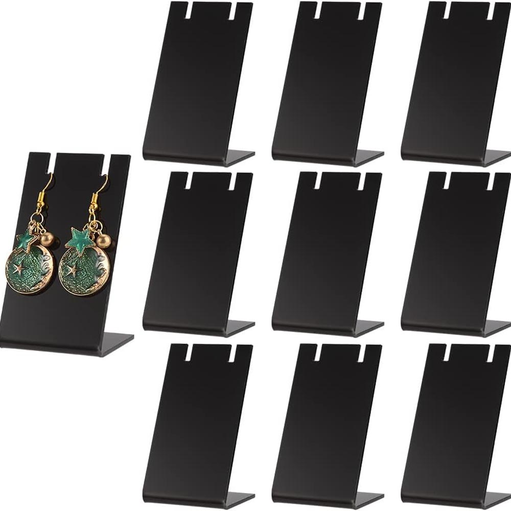 10-Pack L-Shape Black Acrylic Earring Display Stands
