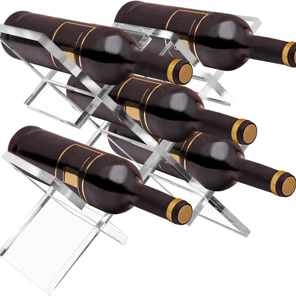 5-Bottle Modern Acrylic Countertop Wine Rack 5-Bottle Modern Acrylic Countertop Wine Rack