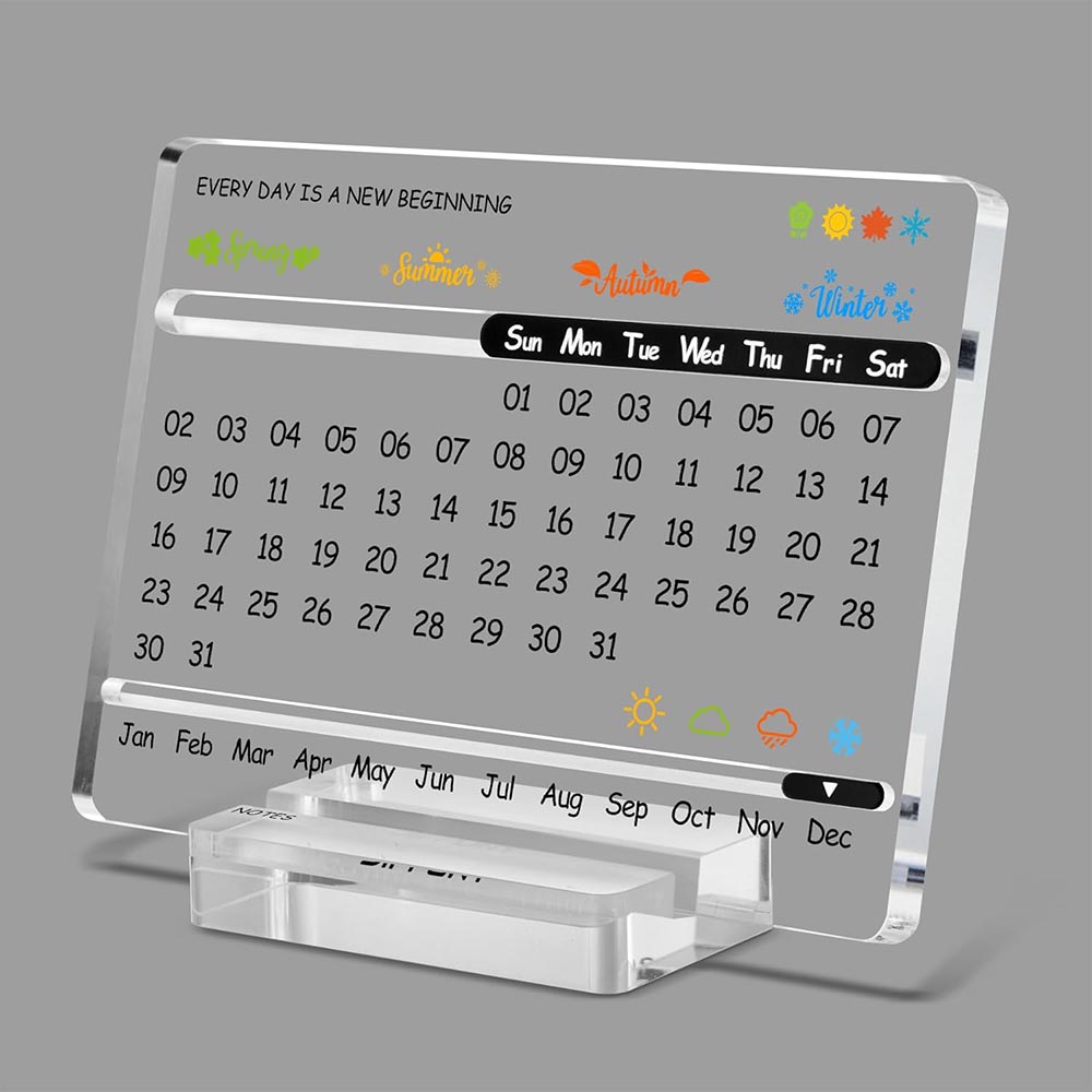 Acrylic Perpetual Desk Calendar & Coworker Gift Acrylic Perpetual Desk Calendar & Coworker Gift
