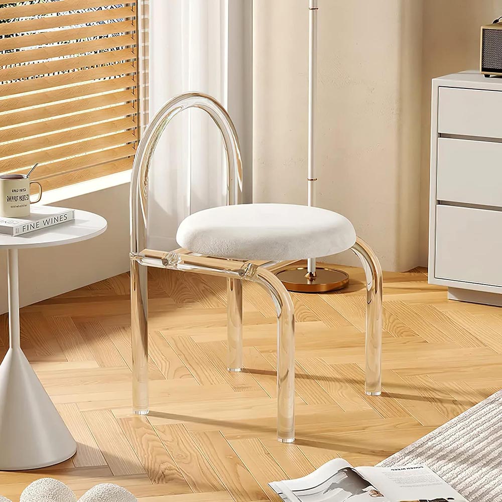 Modern Transparent Acrylic Makeup & Dining Chair Modern Transparent Acrylic Makeup & Dining Chair