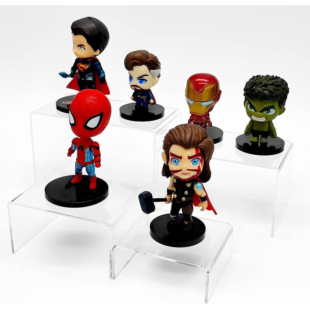 8-Piece Multi-Size Clear Acrylic Display Riser Stands