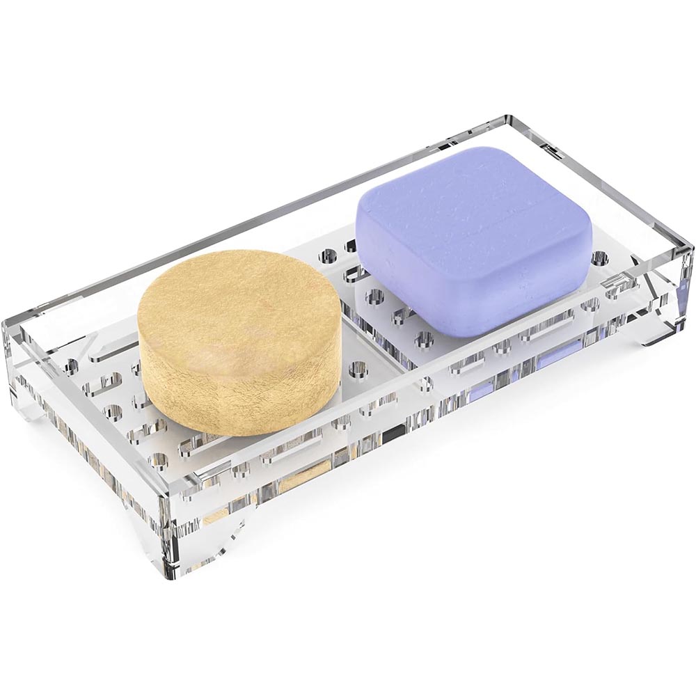 Self-Draining Slotted Acrylic Soap Dish