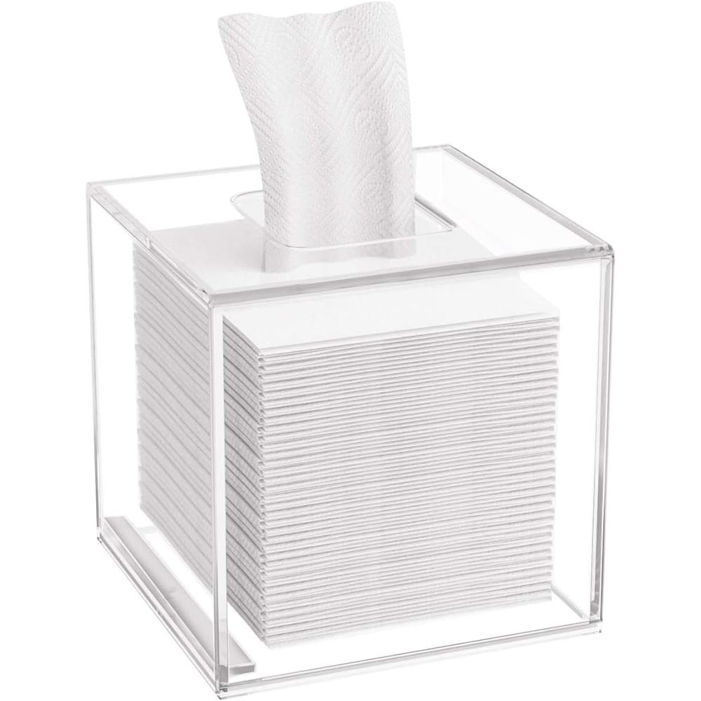 5.4″ Square Clear Acrylic Tissue Box Cover Holder