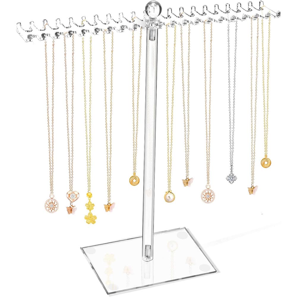 Clear Acrylic Necklace Organizer & Display Hanger Rack