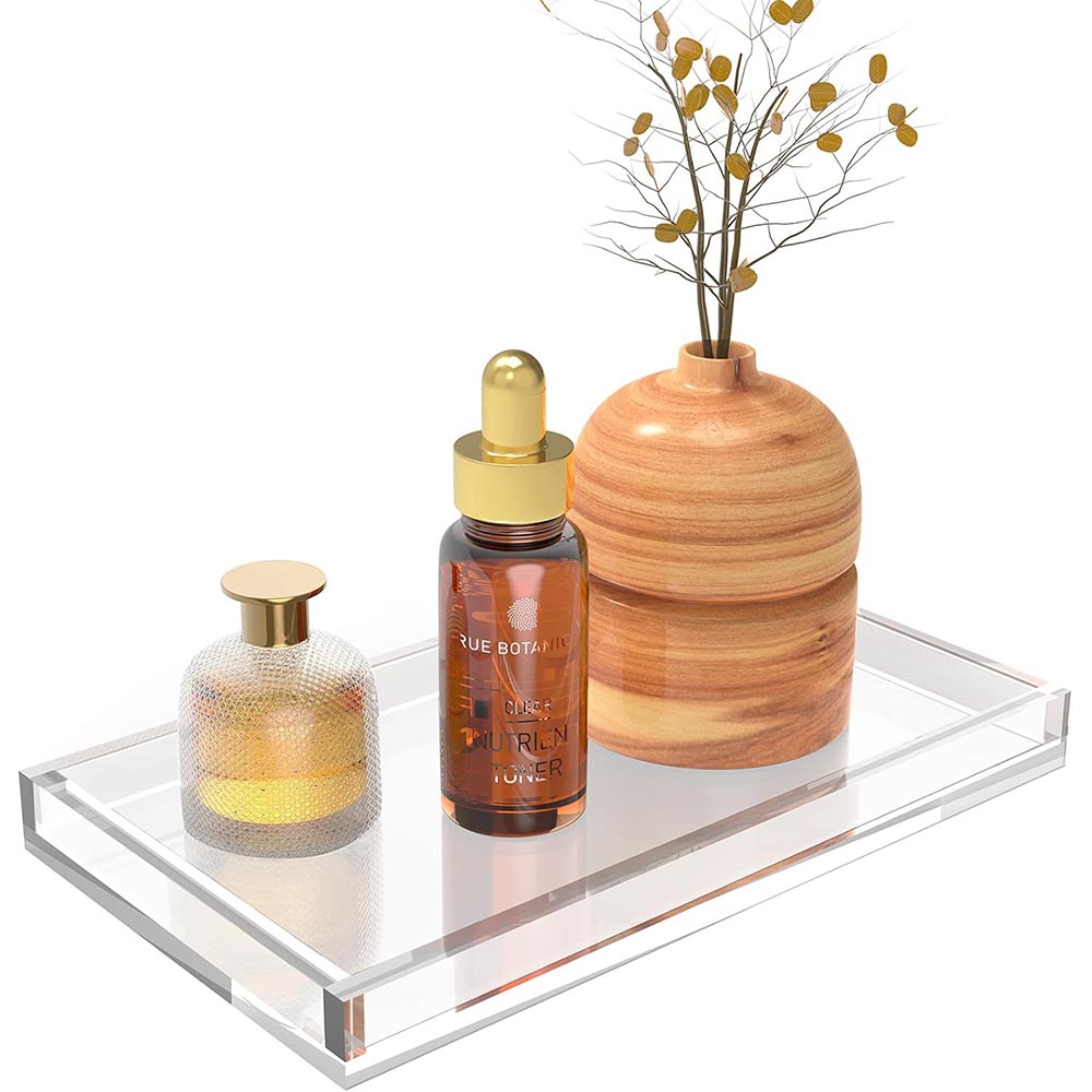 8mm Thick Clear Acrylic Vanity Tray Organizer