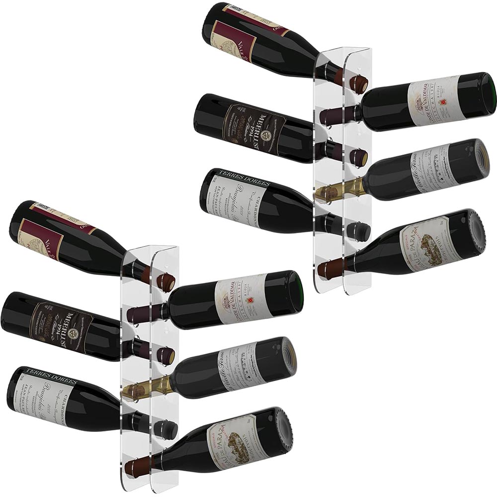 Wall Mounted Modern Acrylic Wine Rack (12 Bottles)